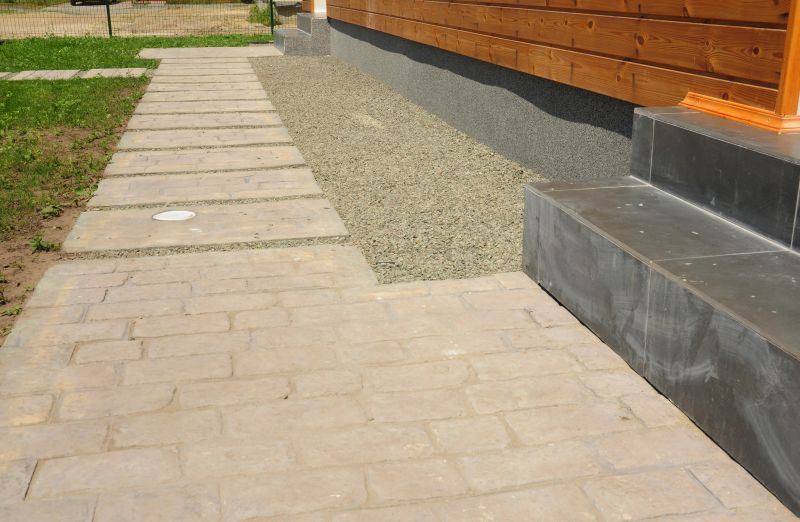 Natural stone paver pathway